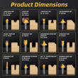Imagen de Juego fresas para router 12 mm - 12 un.