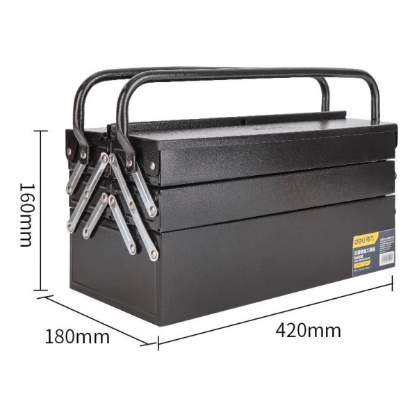 Caja De Herramientas Metálica 3 Bandejas Deli - Imagen 3
