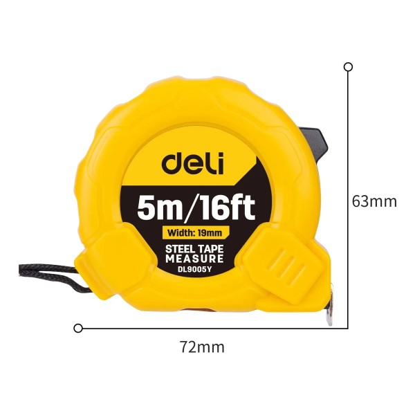 Cinta Métrica 5 M X 16mm Deli - Imagen 3