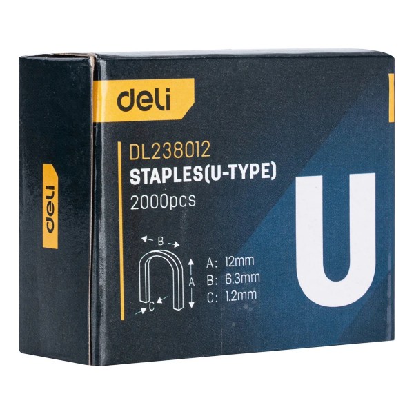 Grampas Tipo U 12x6.3x1.2mm Deli - Imagen 3