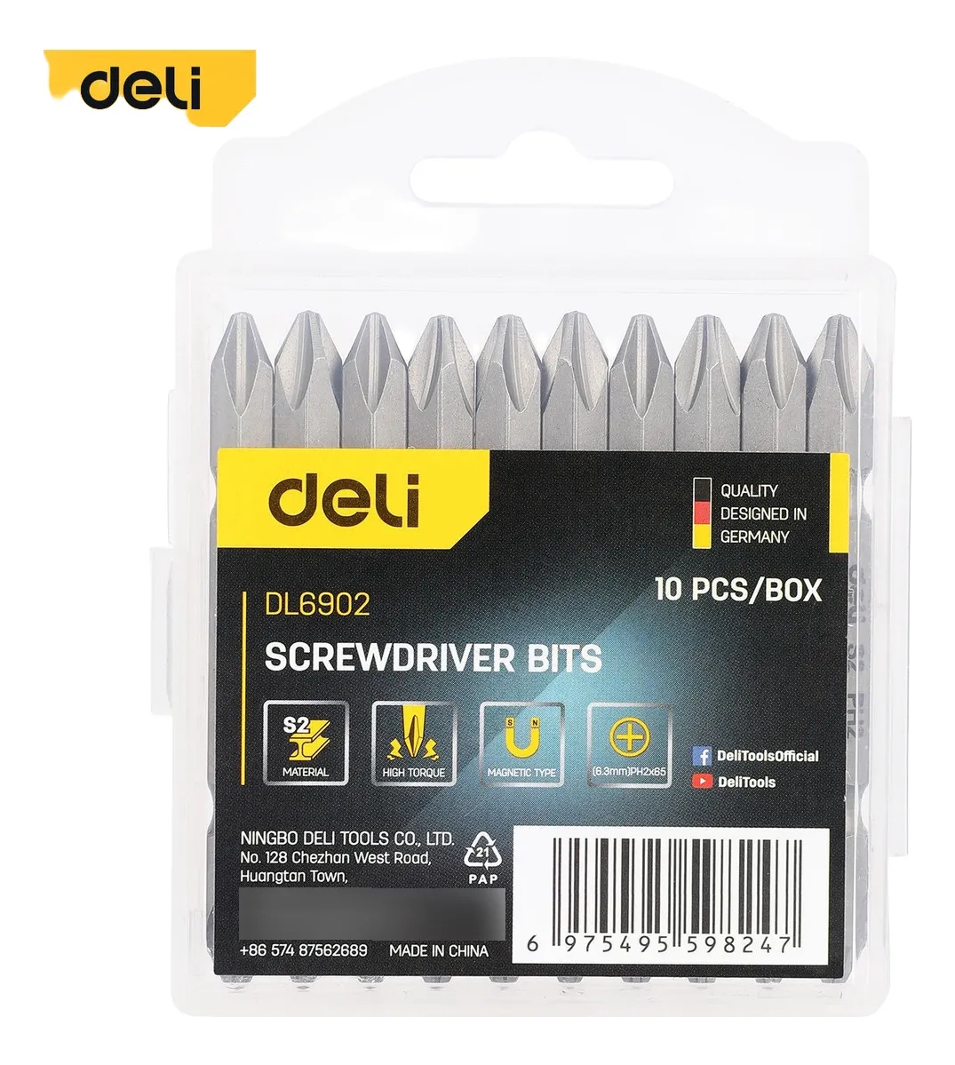 Puntas Para Atornillador Ph2x65mm 10 Un Deli