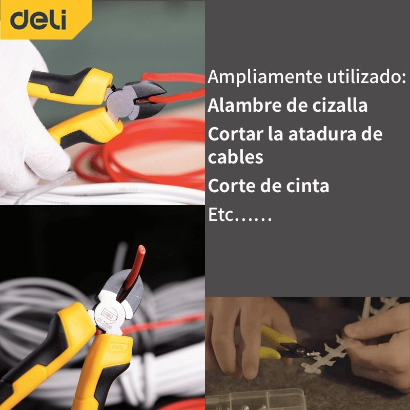 Alicates Diagonales, Agarre Confort, 15,4 Cm Deli - Imagen 4