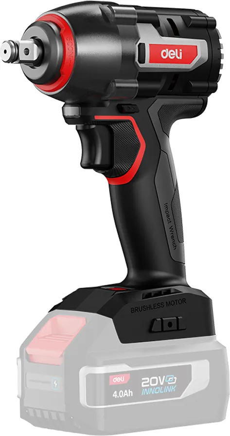 Llave De Impacto 500 Nm Con 2 Baterias Y Cargador Deli