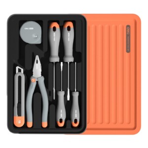 Juego De Herramientas Deli Con Desarmadores Caja De 7 Piezas Naranja