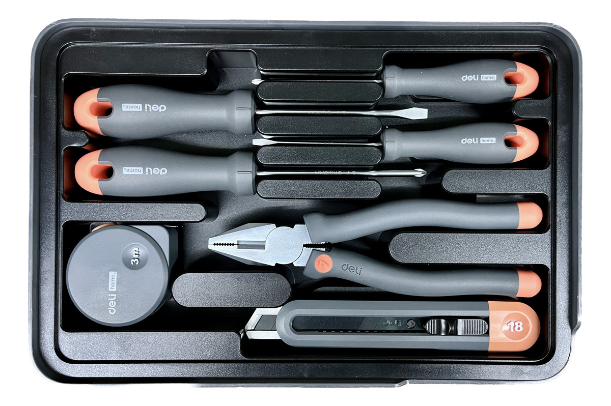 Juego De Herramientas Deli Con Desarmadores Caja De 7 Piezas Naranja - Imagen 5