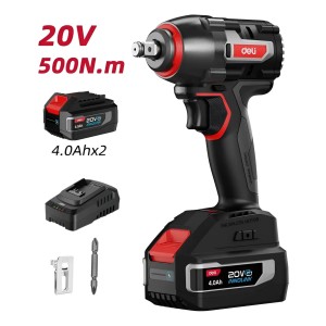 Llave De Impacto 500 Nm Con 2 Baterias Y Cargador Deli