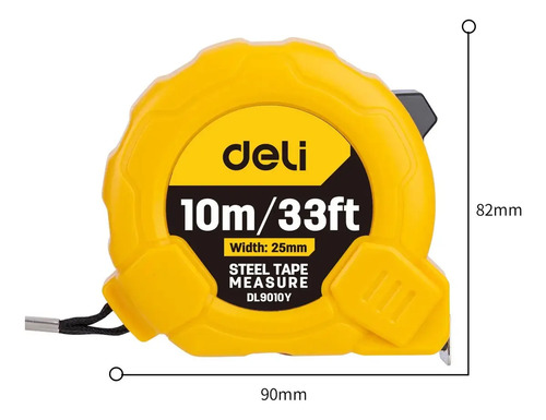 Cinta Métrica 10 M X 25mm Deli - Imagen 3