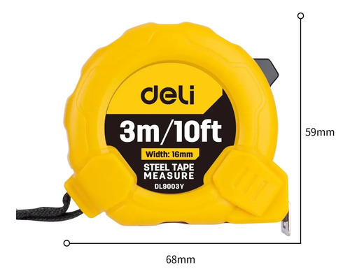 Cinta Métrica 3 M X16mm Deli - Imagen 3